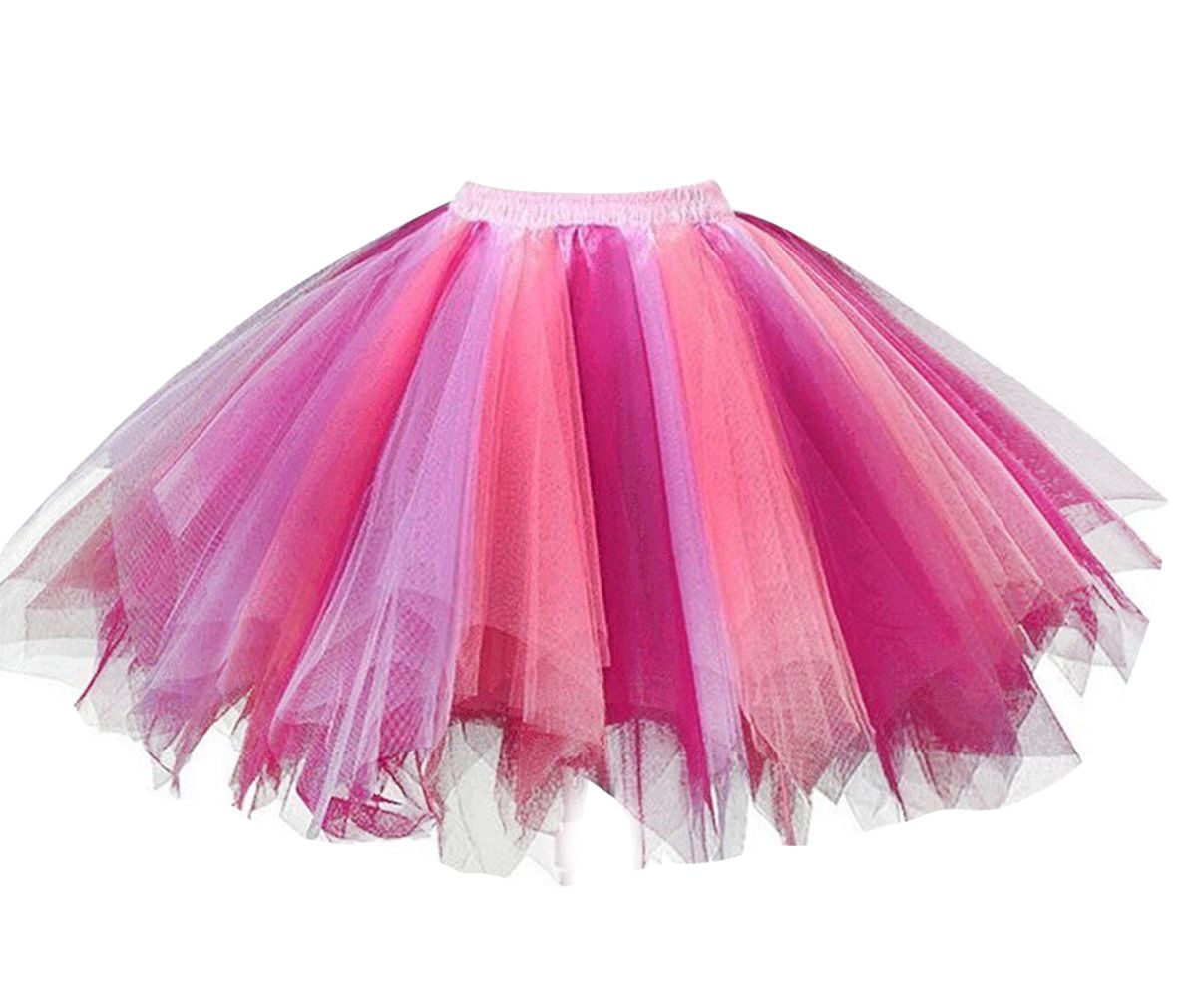 Zwei Farben Dancewear Tüll TUTU Rock Cosplay Petticoat Mini Unterrock Länge 40cm