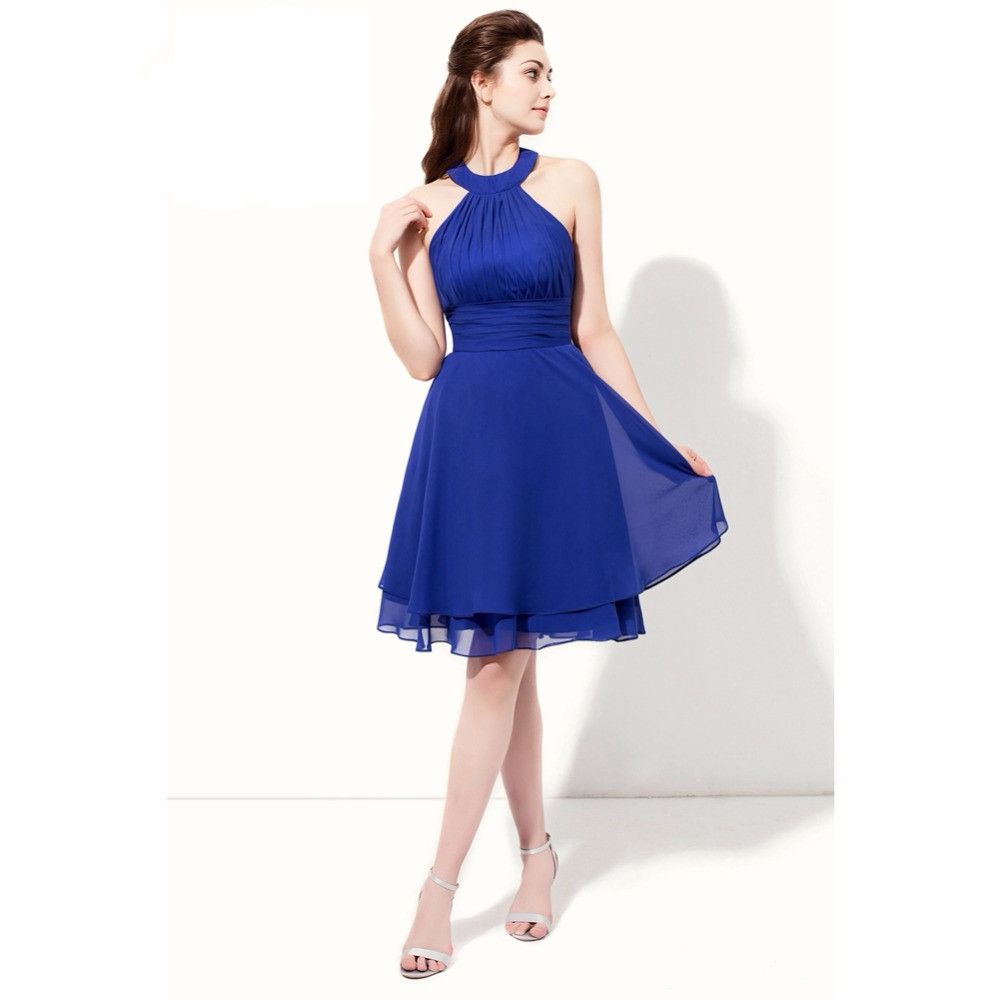 royal blue knee length bridesmaid dresses