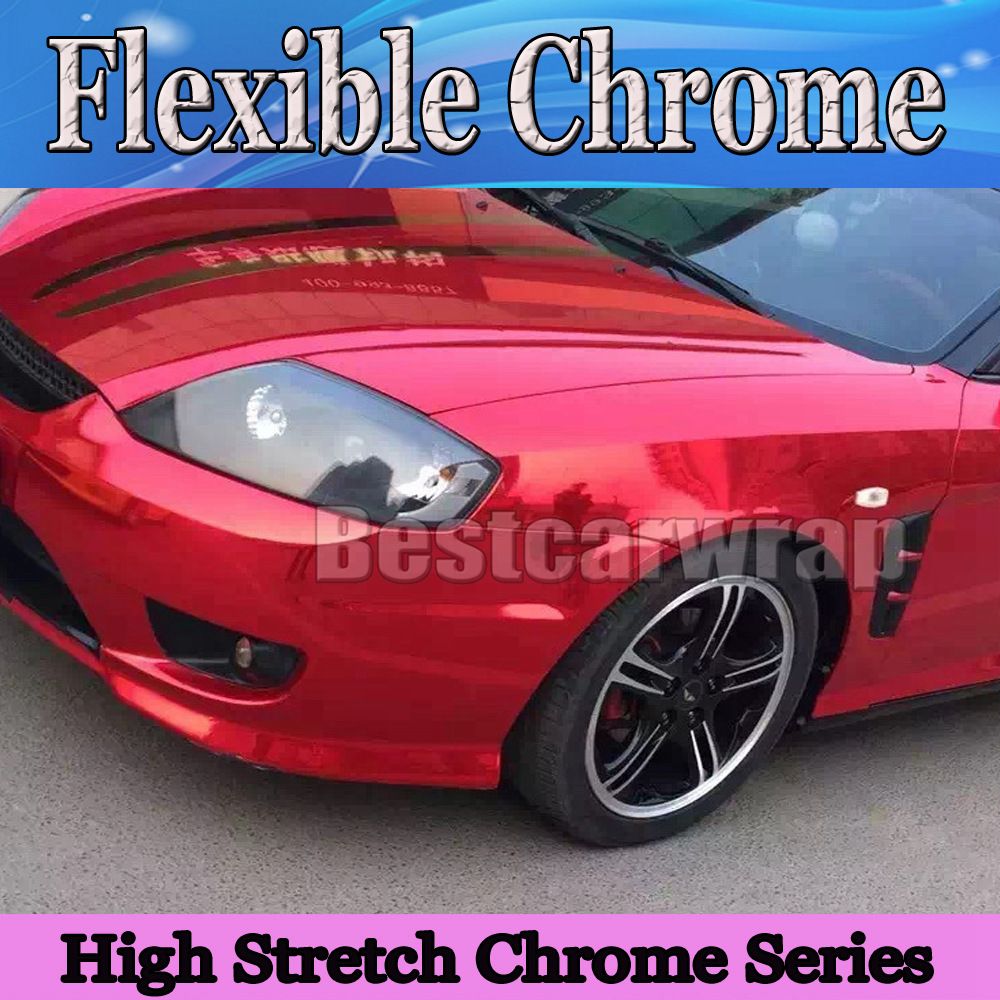 Full Roll Auto Glossy Mirror Chrome Vinyl Film Car Wrap Film Foil Bubble Free