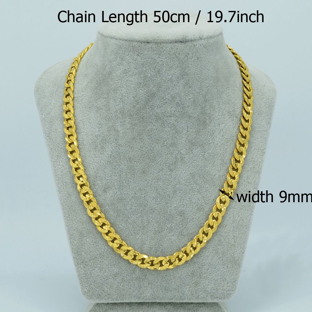 Length 45 50cm Width 9mm Man Gold Necklace 18k Gold Plated Filled Brass Mans Chain Jewelry Africa Thick Chains Husband From Ixianglian 5 79 Dhgate Com
