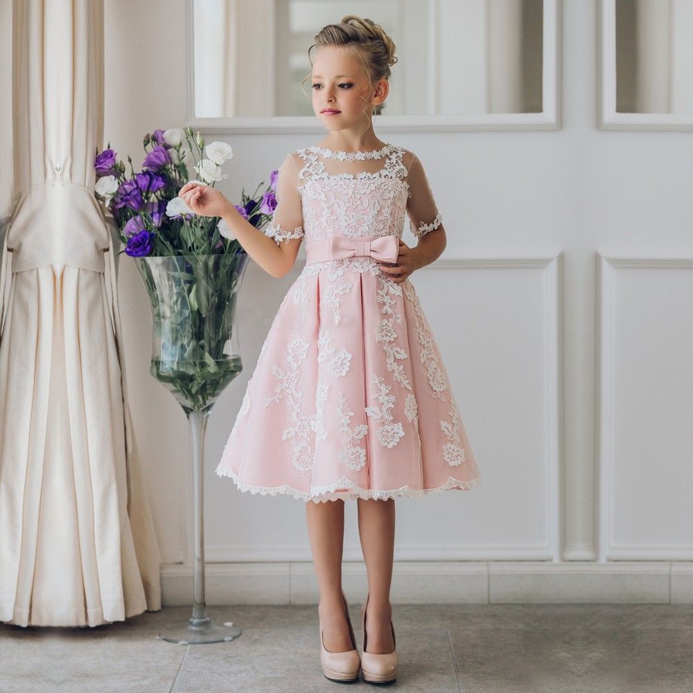 New Flower Girl Dress Princess Vintage Special Occasion Party Wedding FREE Sash