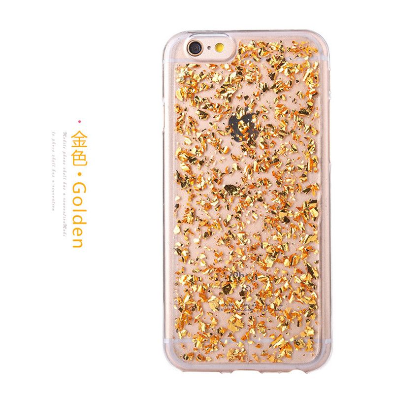 Gold Foil Glitter Phone Case Soft Tpu Shockproof Luxury Bling