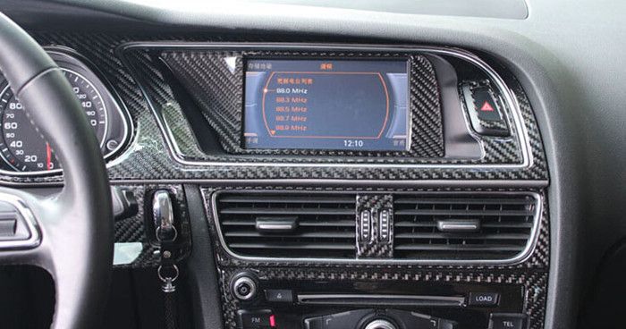 Grosshandel Kohlefaser Innennavigation Panel Warnleuchte Rahmen Klimaanlage Outlet Dekoration Abdeckung Trim Fur Audi A4 B8 2009 15 Von