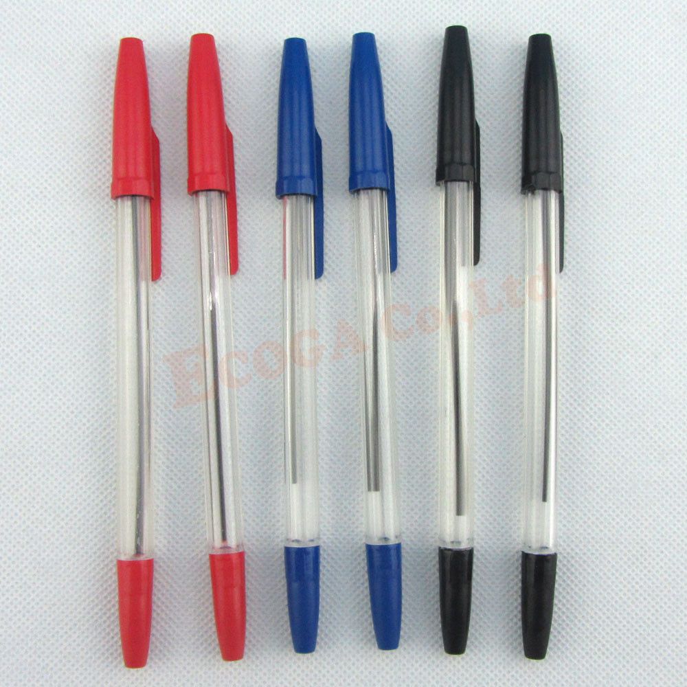 0.7mm Black Red Blue Biros Ballpoint Medium Pens Stationery School BULK