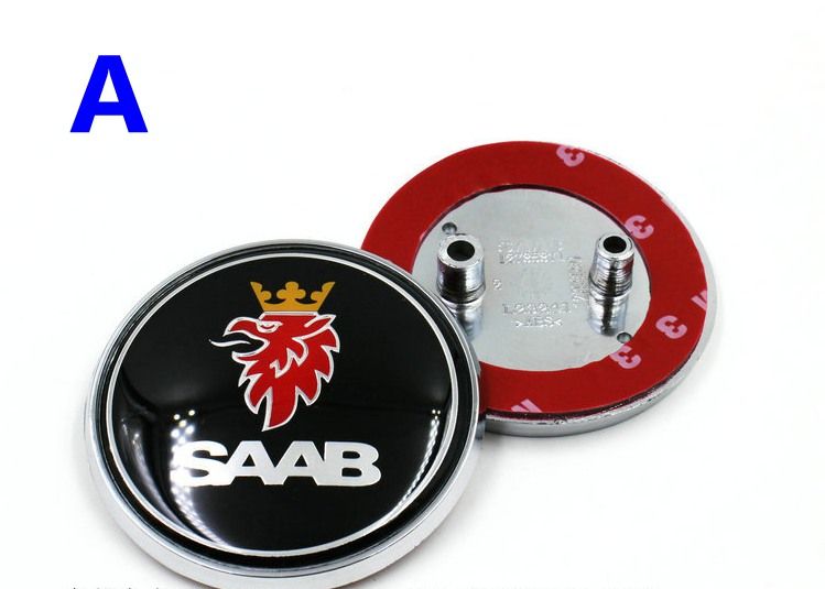 68mm 용 Saab 9-3 93 9-5 후면 부팅 배지 트렁크 엠블럼, 자동차 후드 장식품 Saab 엠블럼 2 핀