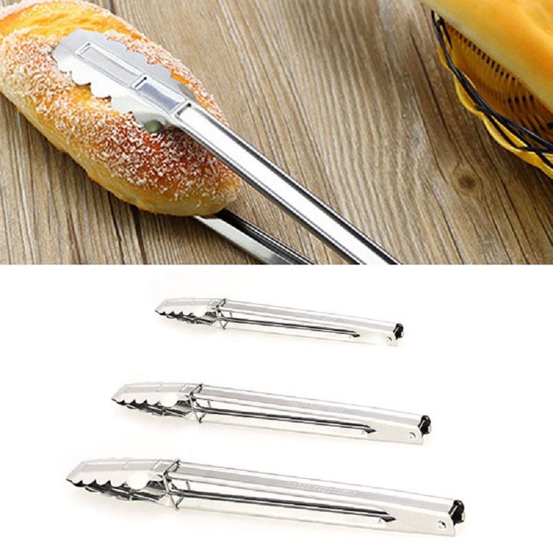 Stainless Steel Food Tongs Salad Bread BBQ Buffet Clip Kitchen Clamp Tools Stainless Steel Food Tongs Salad Bread BBQ Buffet Clip Kitchen Clamp Tools