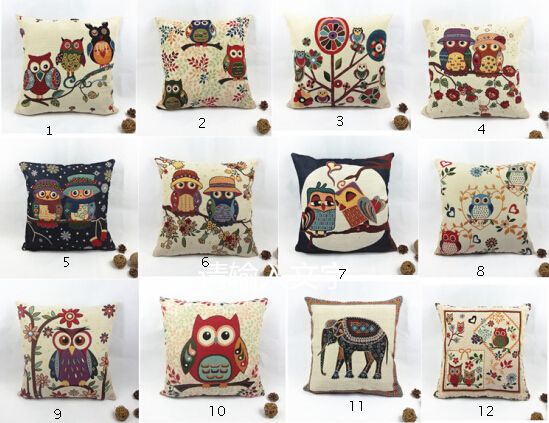 Vintage Owl Cotton Linen Pillow Case Sofa Waist Throw Cushion Cover Home Decor Vintage Owl Cotton Linen Pillow Case Sofa Waist Throw Cushion Cover Home Decor