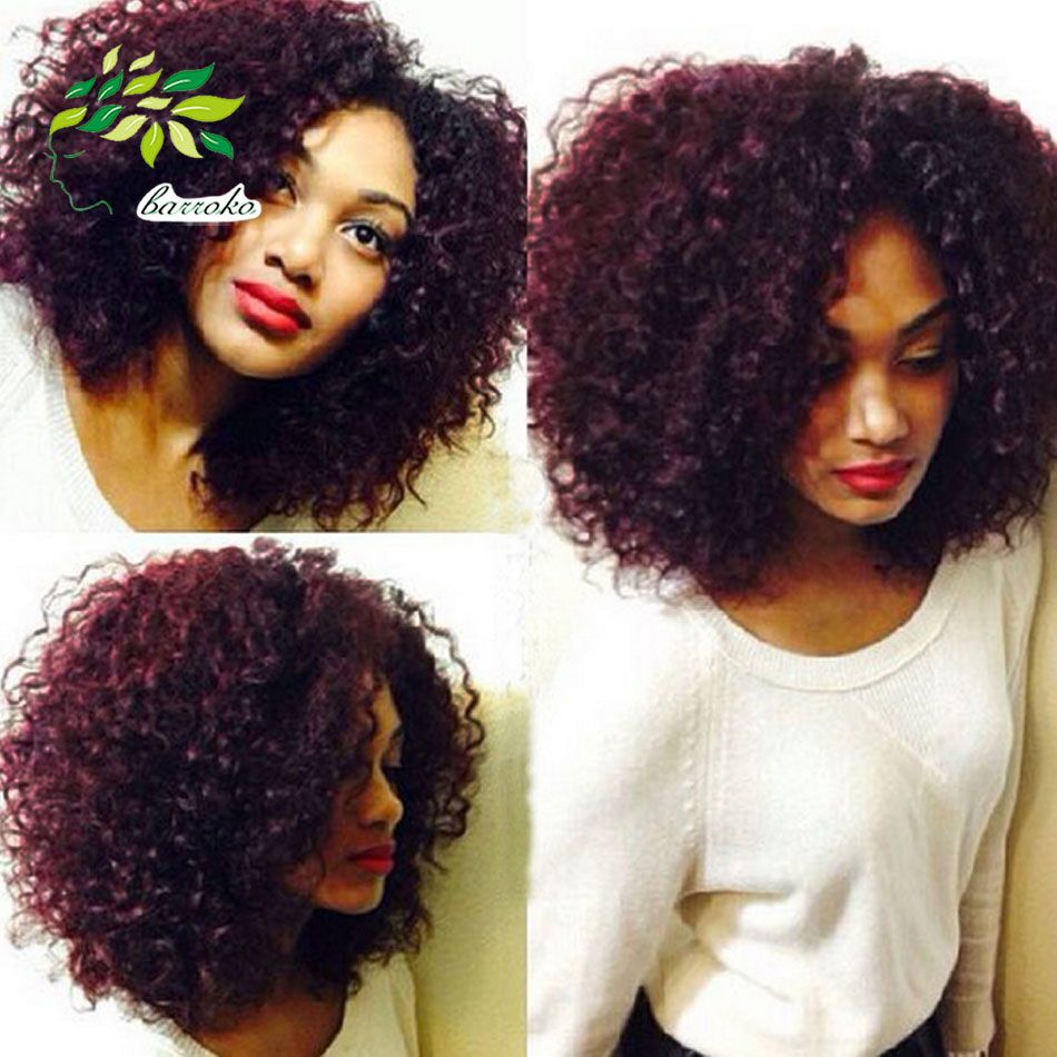 7a Uprocessed Burgundy Weave Brazilian Kinky Curly Virgin Hair 8