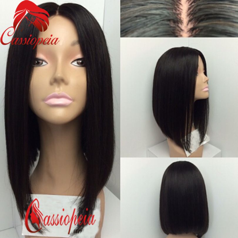 Short Bob Cut Wigs Human Hair Glueless Middle Part Long Bob Full Lace Wigs Brazilian Human Hair Lace Front Bob Wigs Wholesale Remy Virgin Hair Human