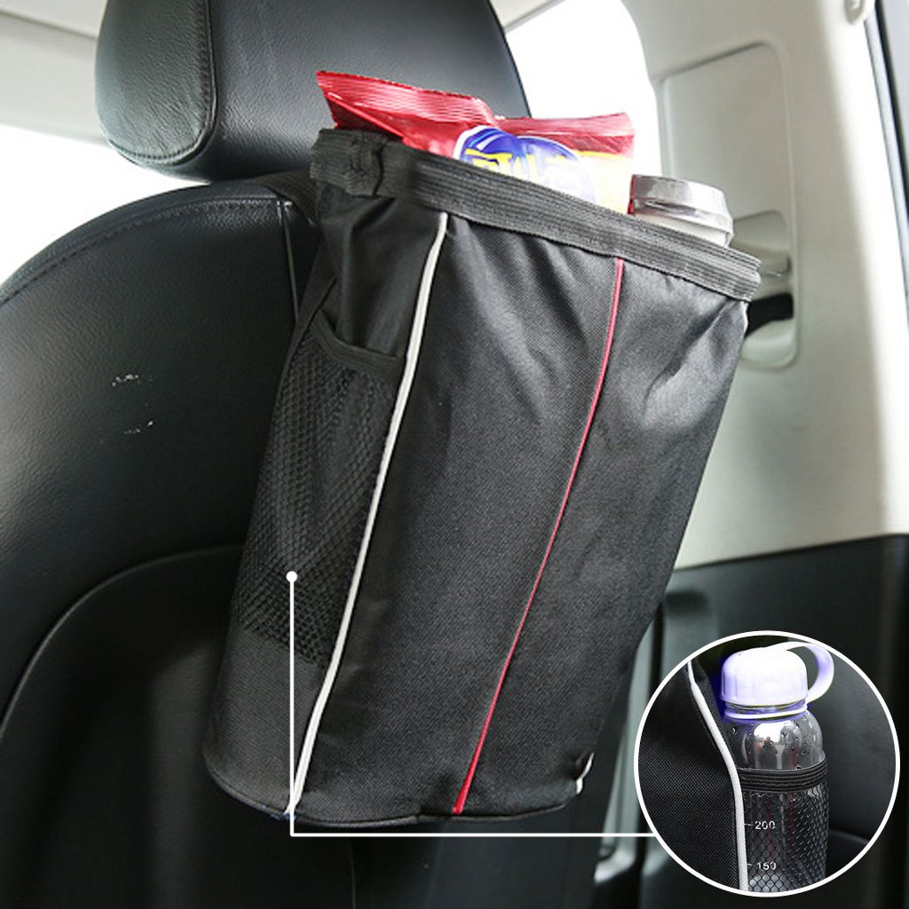 checking car seat garbage bag