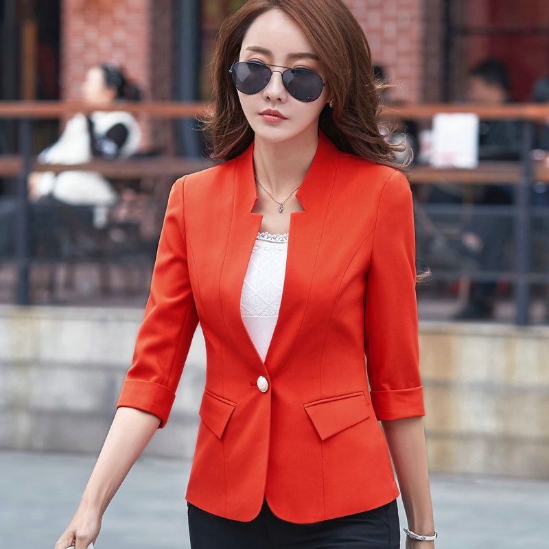 Tallas grandes 3XL de mujer Blazer para mujer Estilo coreano Traje negocios Media