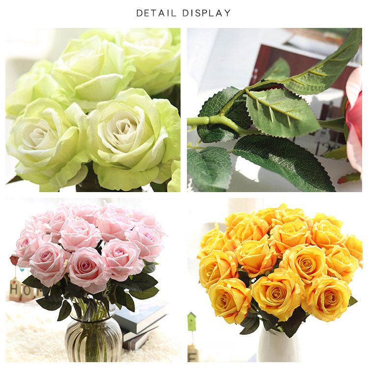 2020 Vintage Artificial Flowers Rose 51 CM/20 Inch Rose Bouquets For