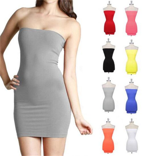 Clubwear Fitted Style Strapless Cocktail Party Womens Mini Short Dress S M L XL