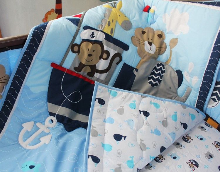 blue cot bedding