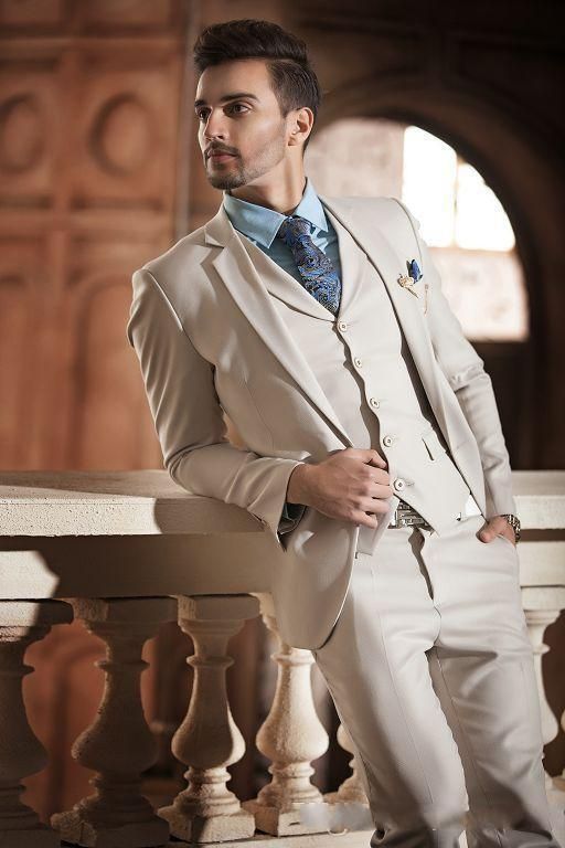 Abito Da Sposo Da Uomo Elegante Color Beige Chiaro In Smoking Da Uomo,  Abito Da Cerimonia Con Risvolto, Risvolto, Un Bottone, Vestibilità  Aderente, Design Accattivante Da 72,29 € | DHgate Italy