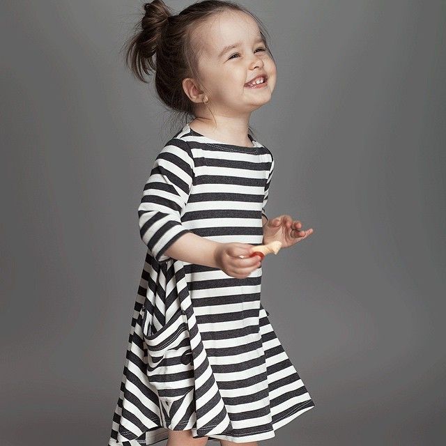 raro santo Espera un minuto Vestidos INS Para Niña 2019 Primavera Negro Blanco A Rayas Vestido Suelto Vestido  De Niño Ig Bolsillos Manga Larga 100% Algodón 1T 2T 3T 4T 5T De 4,46 € |  DHgate