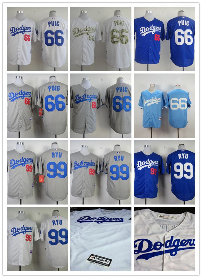 2020 Mens Los Angeles Dodgers Jerseys 66 Yasiel Puig Jersey 99 Hyun Jin
