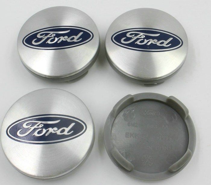 1x Ford Alloy Wheels Centre Hub Caps 54Mm Cover BLUE Silver Logo Wheel
