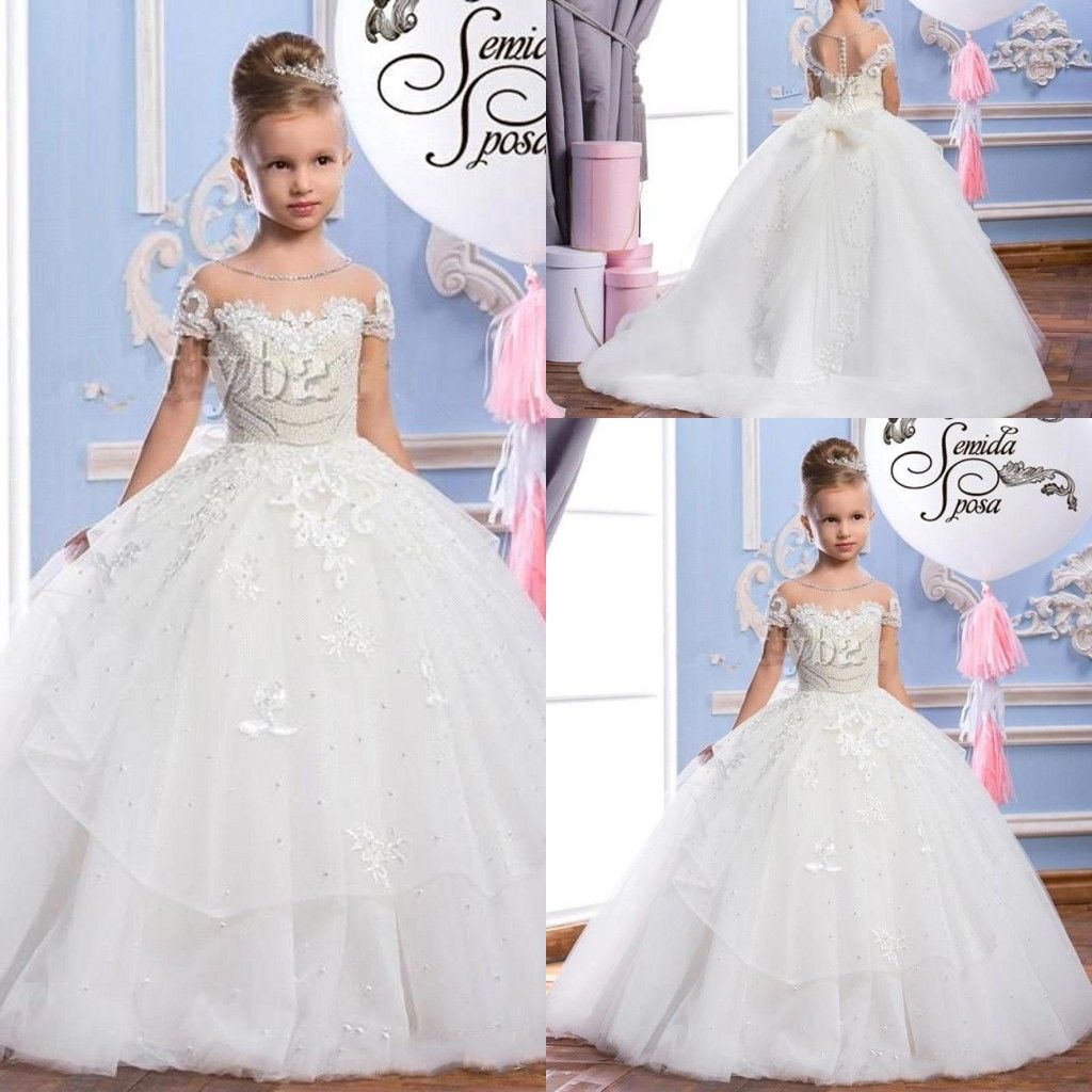 flower girl dresses with big bow in back