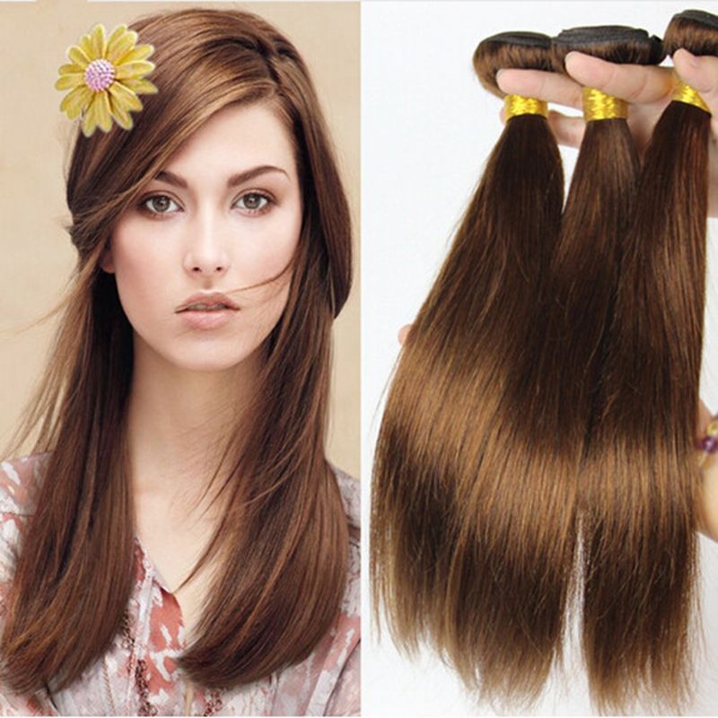 Medium Brown Brazilian Hair Extensions Color 4 Brazilian Straight