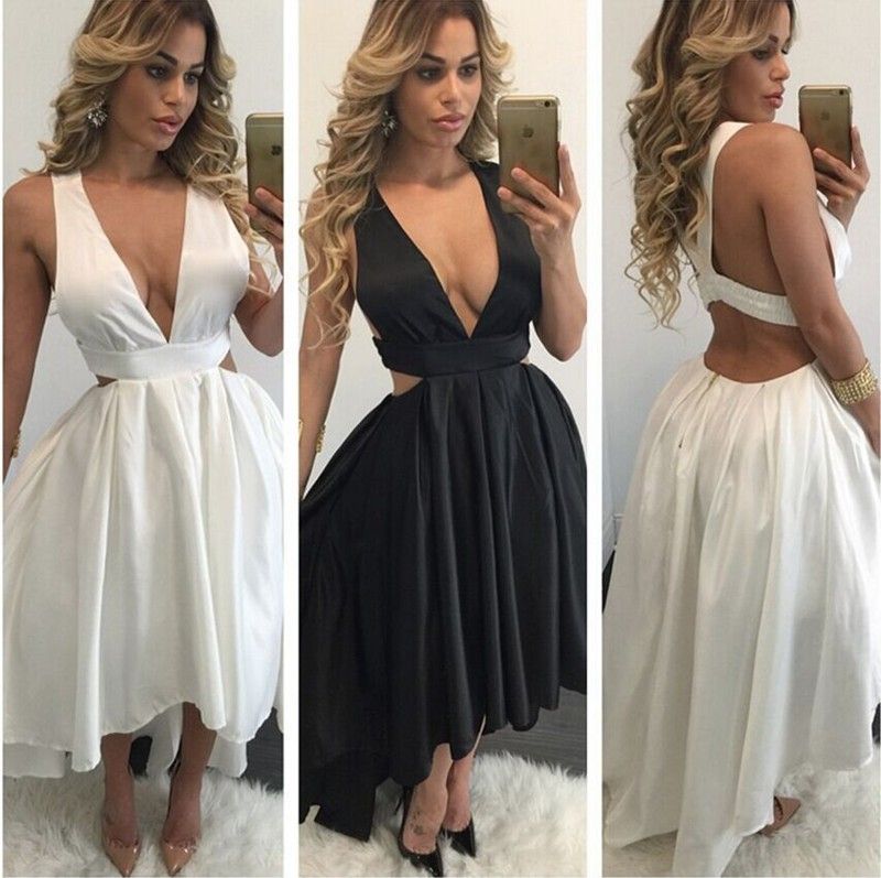 Compra En Venta Vestidos De Fiesta De Satén Blancos 2016 Vestido De Noche  Formal Asimétrico Vestido Largo De Fiesta Vestido De Festa Barato | Entrega  Rápida Y Calidad | Es.Dhgate