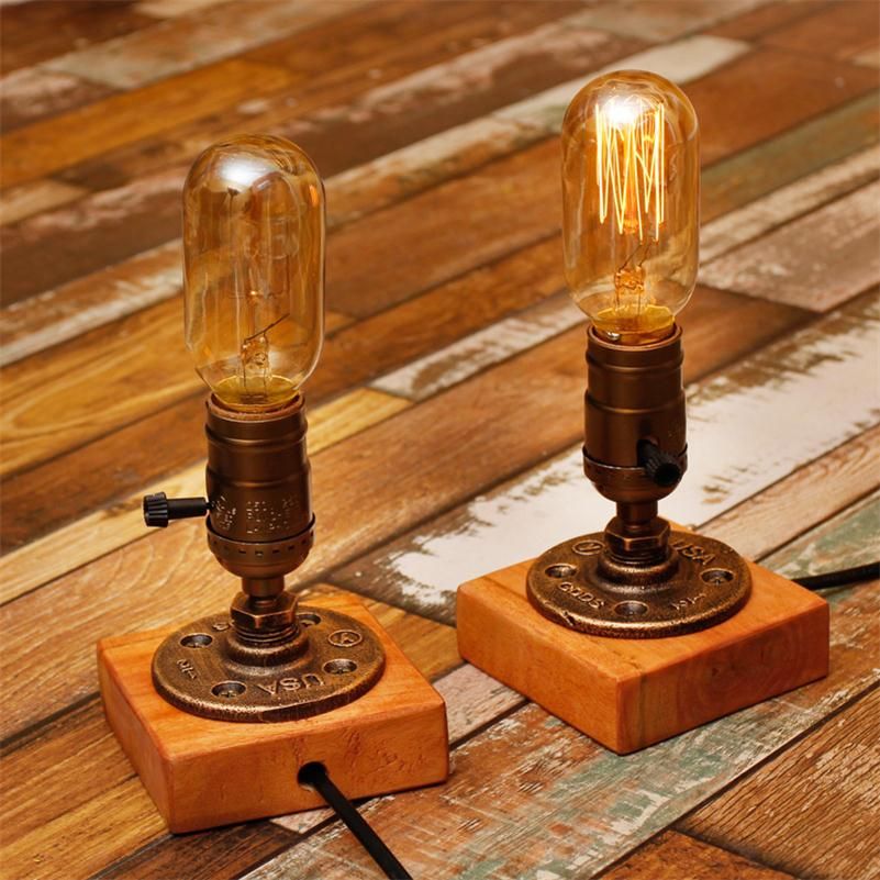 satin al masa lambasi e27 sehpa isik cubugu lamparas escritorio luminaria de mesa loft vintage edison ampul masa lambasi su borusu led karartma isik