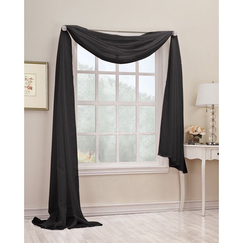 Sheer Voile Window Curtains Solid Scarf Valance Brand New Drape