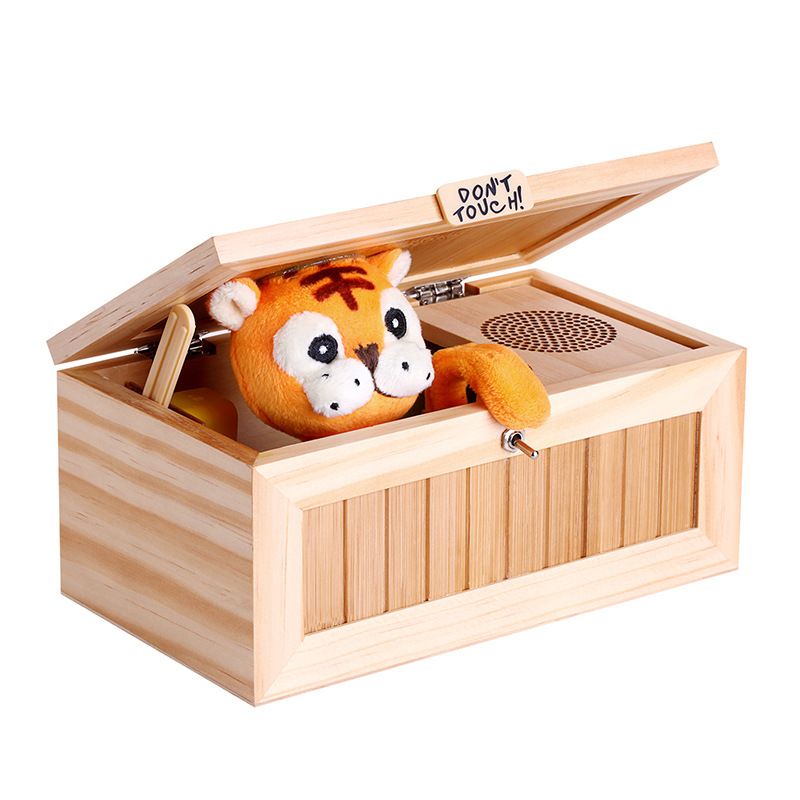 Pre Assembled Useless Box Cute Tiger Gimmicky Fun Geek Gadget Toy