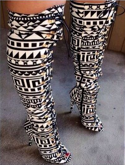 wide calf peep toe thigh high boots