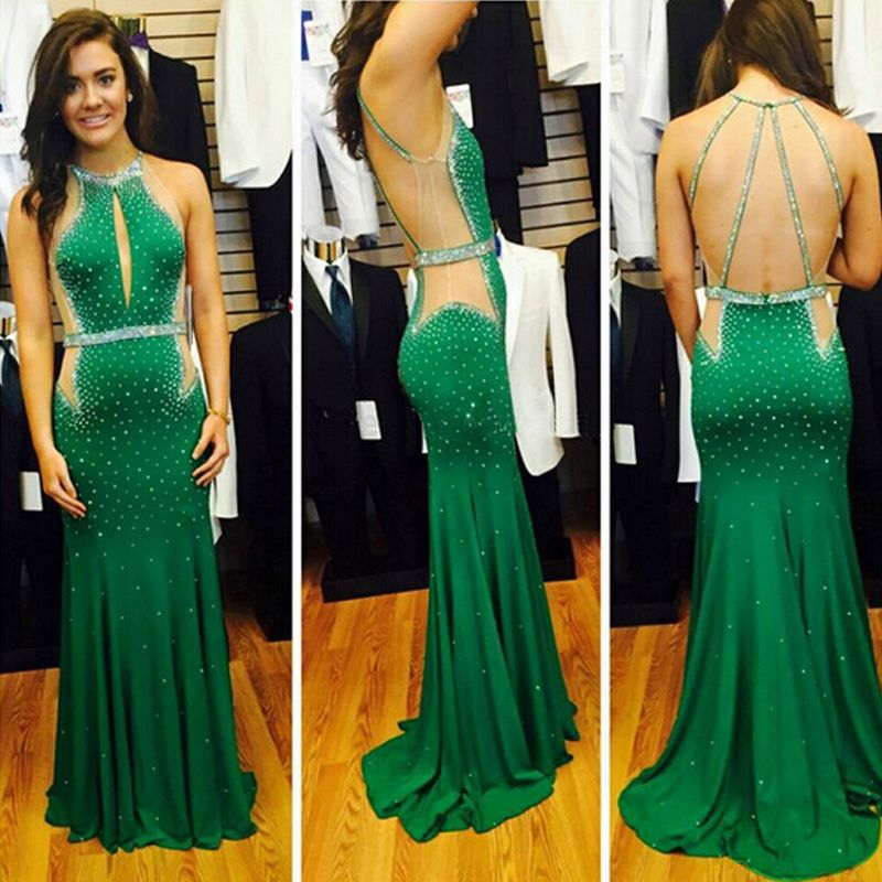 emerald green fitted dress