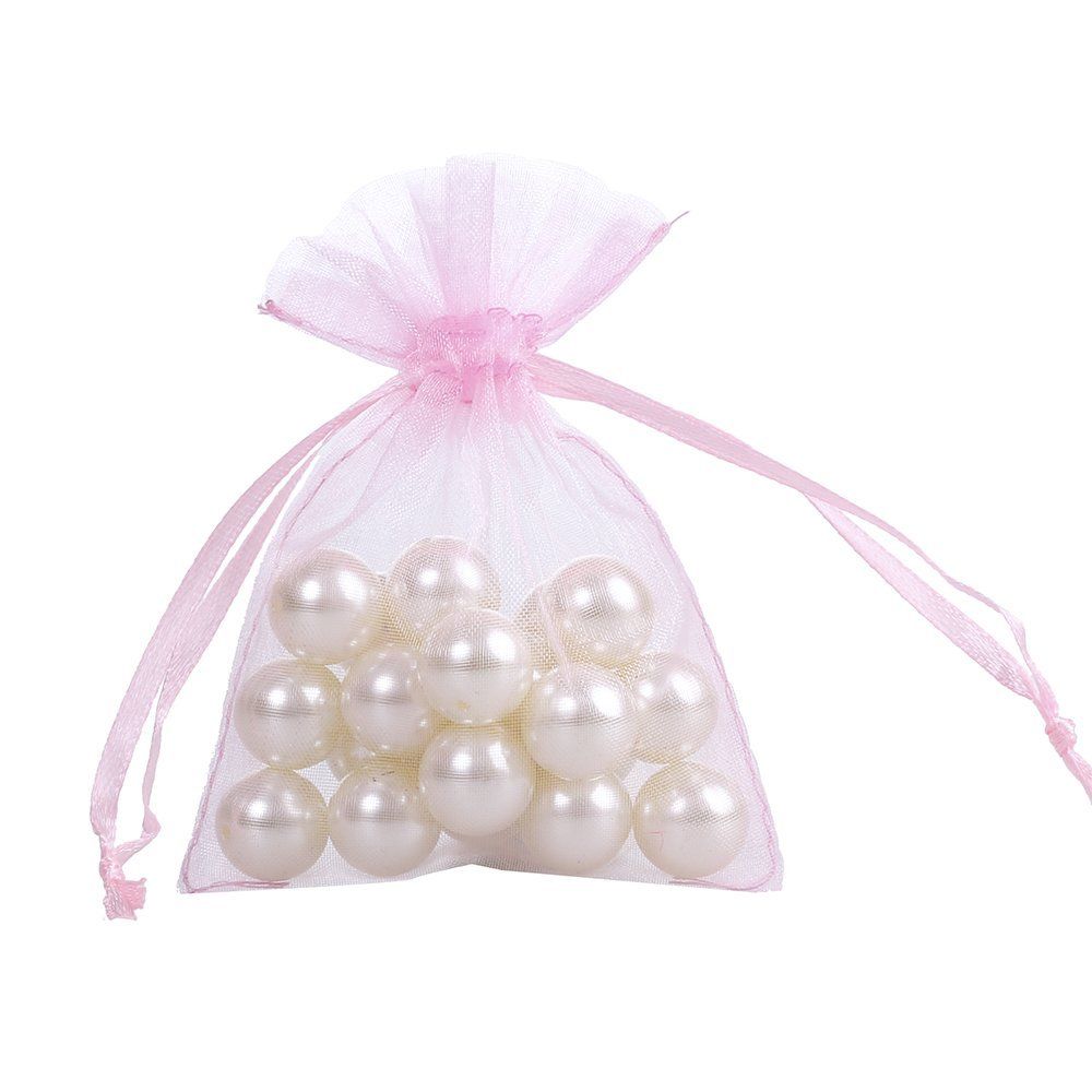 2020 Light Pink Organza Jewelry Gift Pouch Bags 7x9cm 2.7X 3.5 Inch Drawstring Bag Organza Gift ...