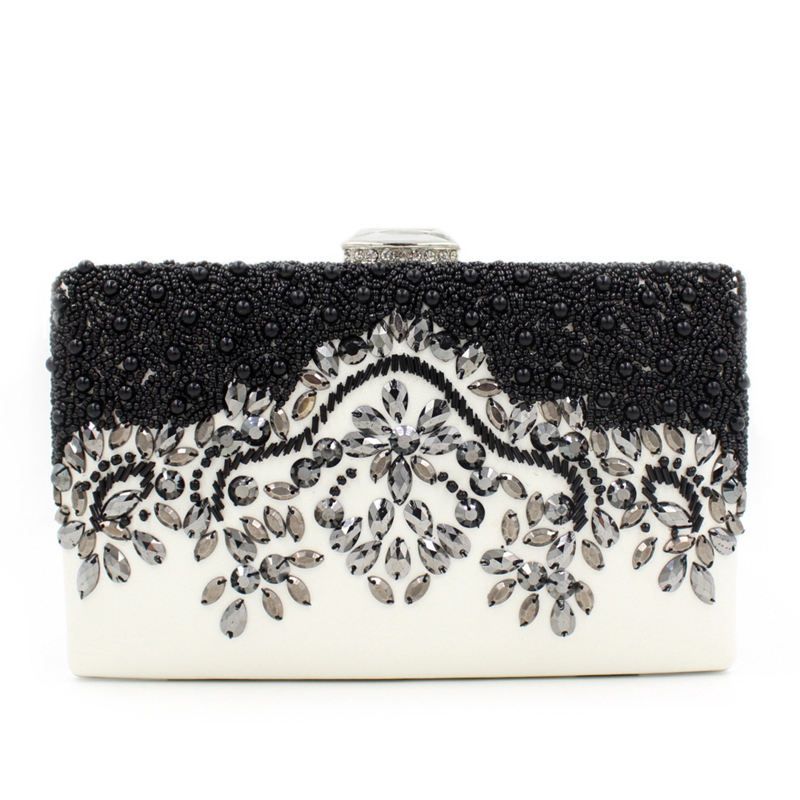 black patent leather evening bag