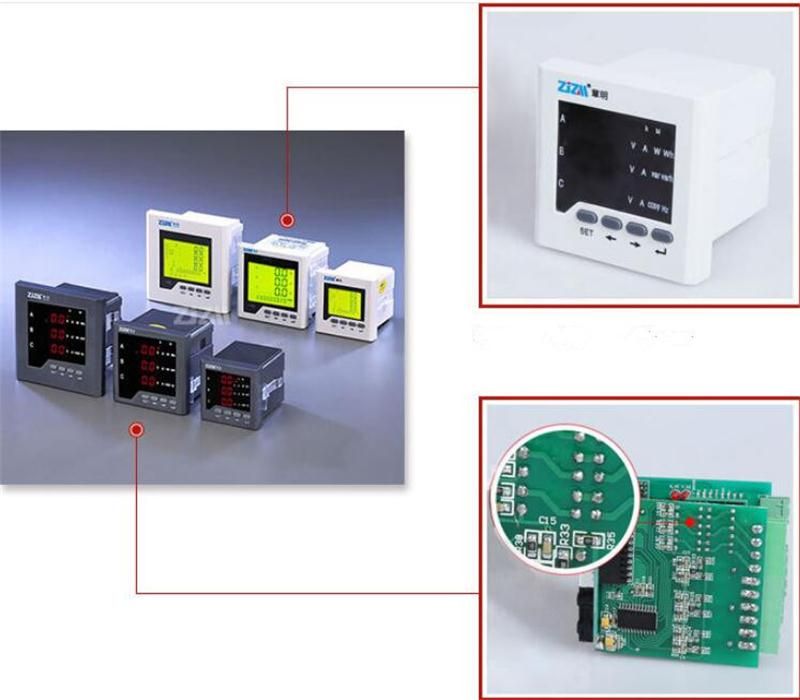 Intelligent Digital Display Voltmeter Three-phase AC Voltage Meter 80x80mm