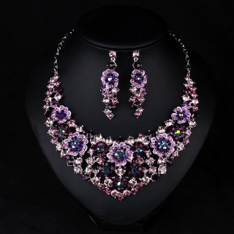 purple color jewellery set
