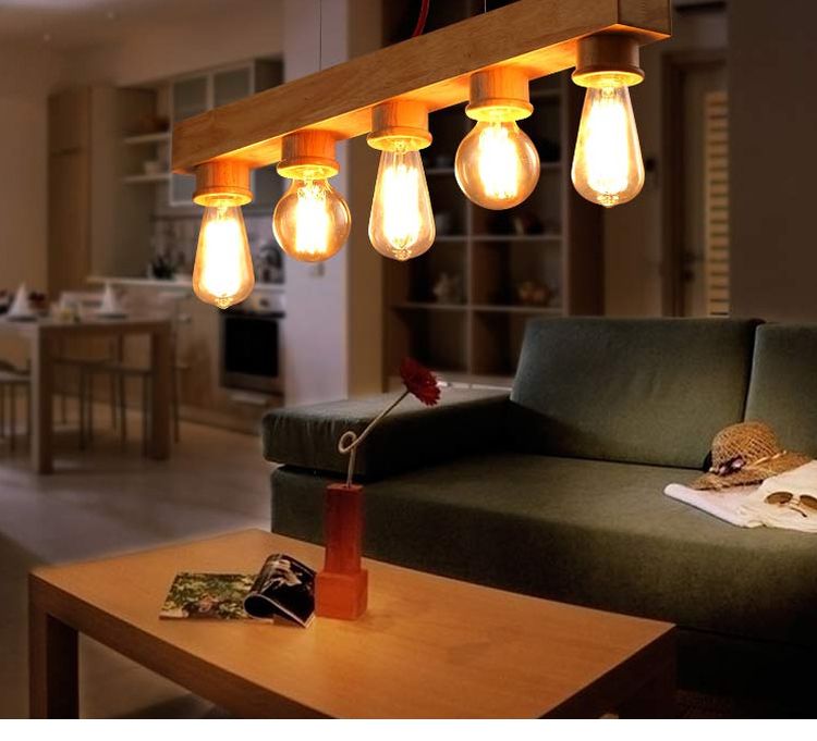 Pure Art Lighting Natural Wood Makes Pendant Lamp 5 Light Number Of Lights 1 Material Wood Light Source Led Bulbs Incandescent Wattage 31 40w Style Modern Voltage 110v 220v Color As The Picture