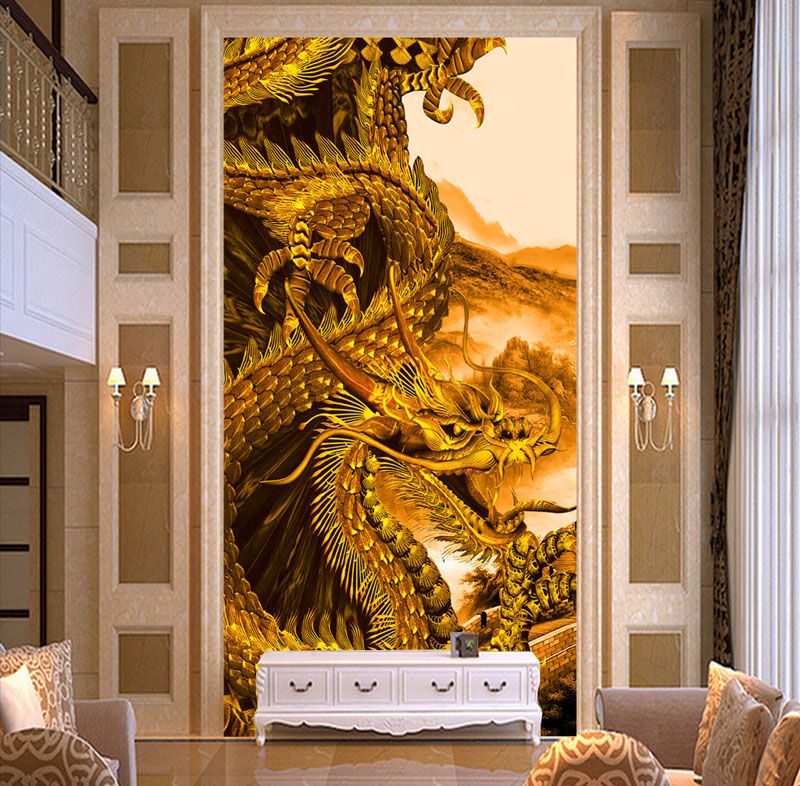 Grosshandel Golden Dragon Wallpaper Benutzerdefinierte Fototapete 3d Von Tapeten Schlafzimmer Wohnzimmer Tv Hintergrund Wandverkleidung 3d Wandbild Tapete Fantasy Von Fashion In The Box 19 3 Auf De Dhgate Com Dhgate