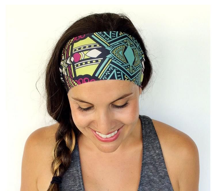 Floral Yoga Headband Cotton Bandana Women Sport Headband Stretchy