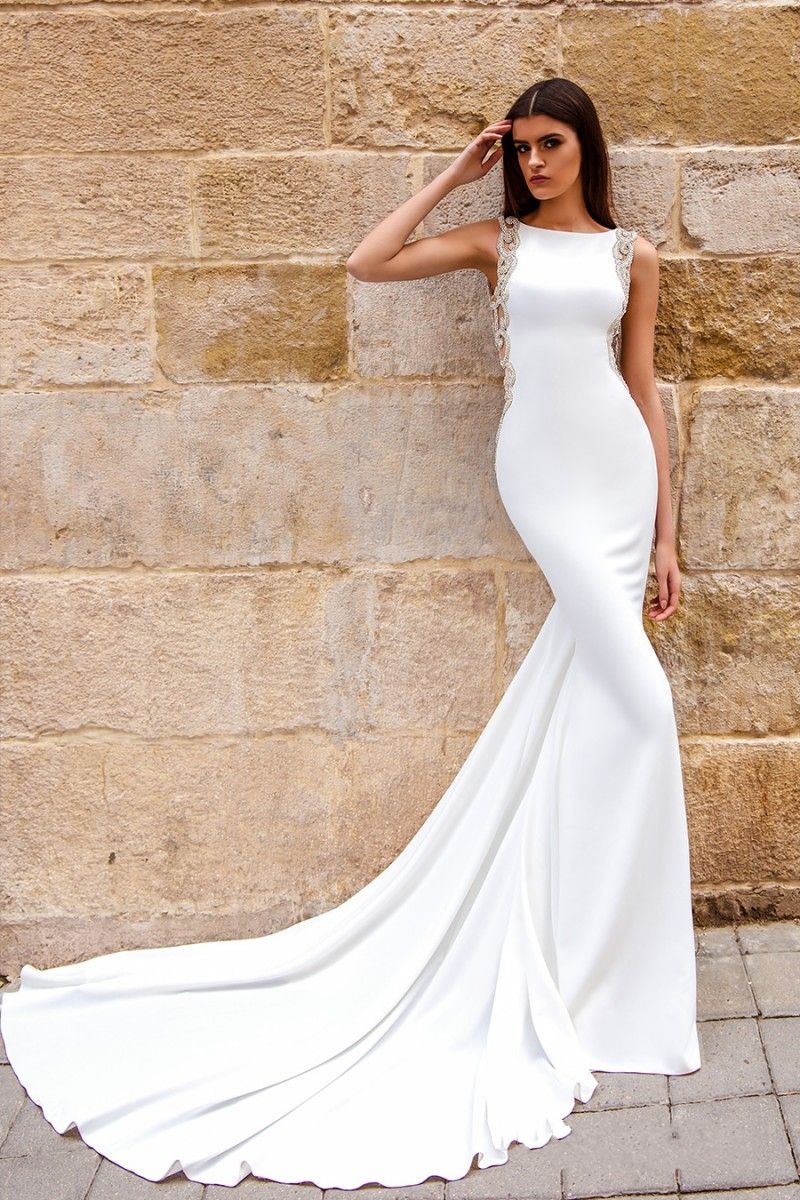 modern sheath wedding dress