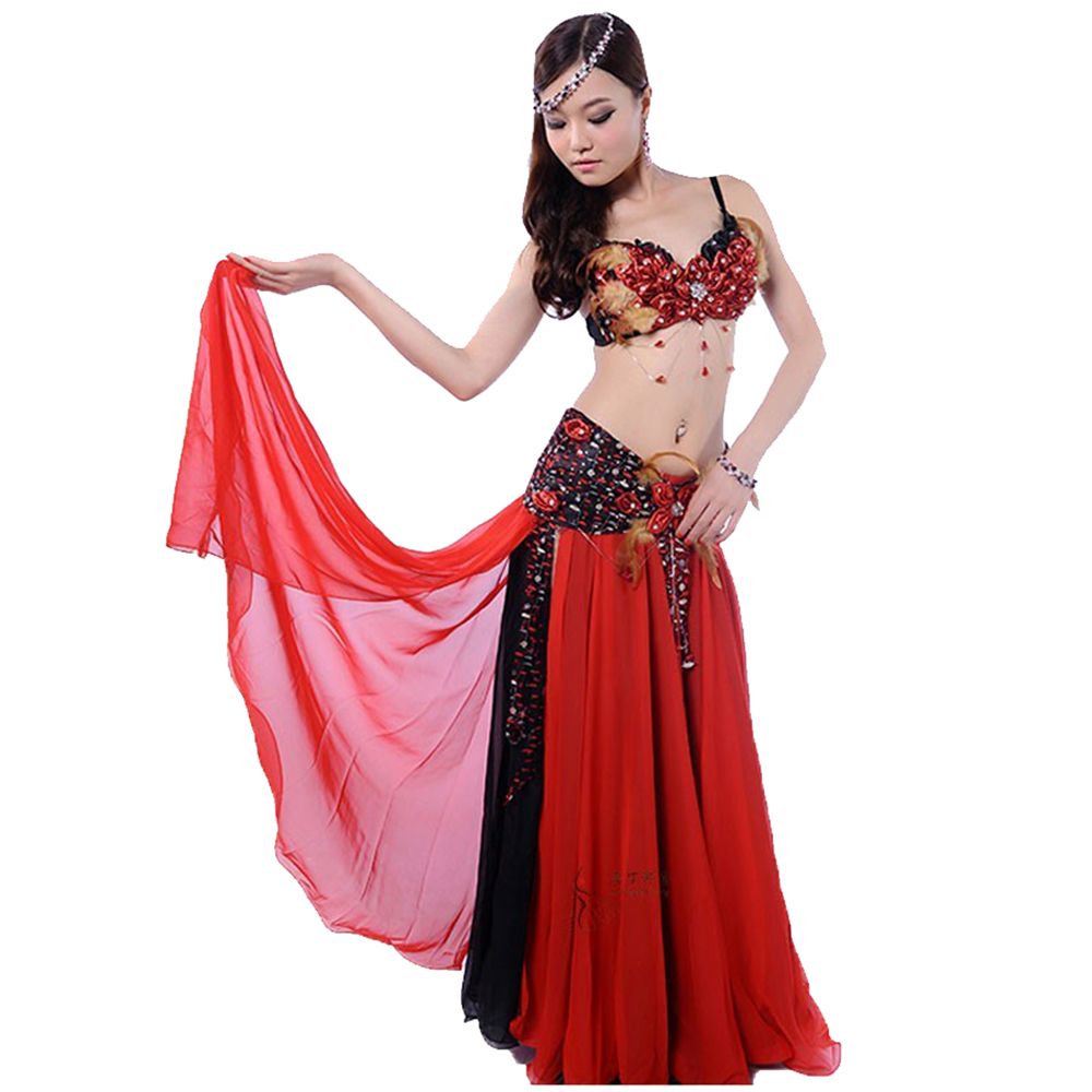 Traje De Danza Del Vientre Dos Piezas BraWaistSkirt Sealing Indian Dress Rojo / Violeta Ropa Danza Del Vientre De Danza Oriental De 45,1 € DHgate