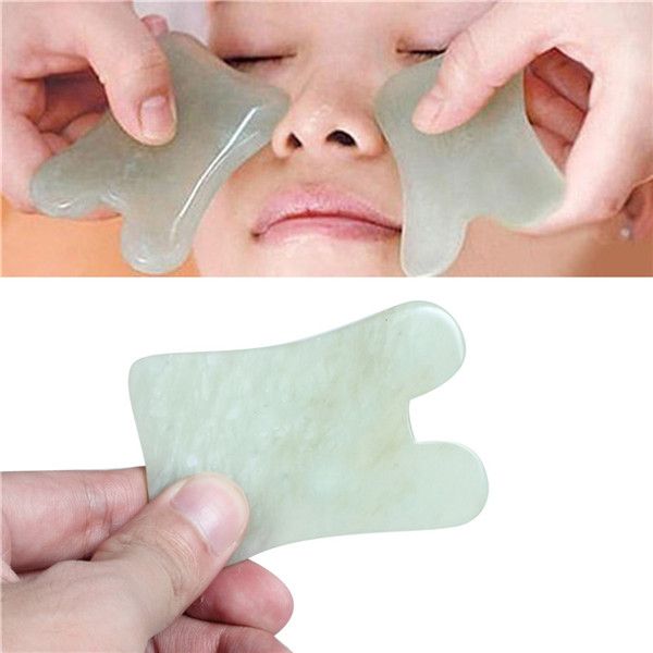 Cuidado Facial de la piel Masaje Tablero de Jade Natural Raspador Raspador Herramienta Spa Salon Nuevo y de Alta Calidad