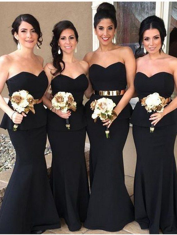 black and gold bridesmaid