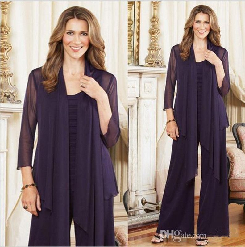 purple mother of the bride pant suits