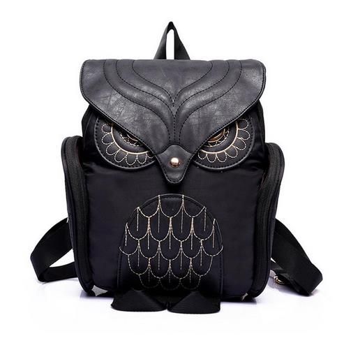 Fashion Women Backpack Newest Stylish Cool Black PU Leather Owl Backpack Female Hot Sale Women Shoulder Bag School Bags School Backpacks Cool ...