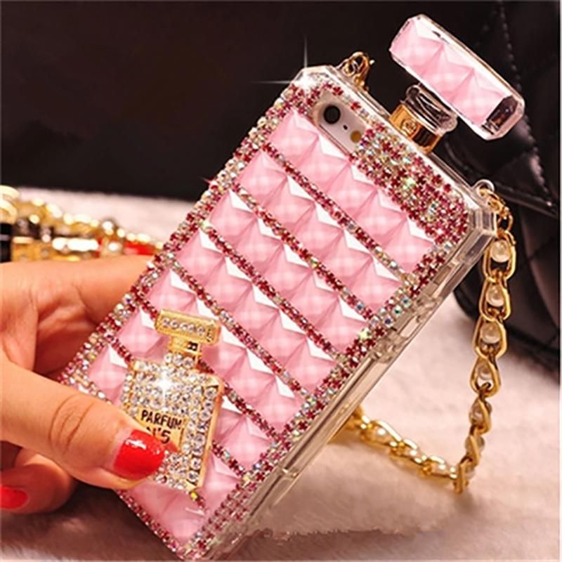 For Iphone 6s Perfume Bottle Diamond Mobile Phone Case Lanyard Case 5s Rhinestone Mobile Phone Case With Opp Package From Adtismark 5 53 Dhgate Com