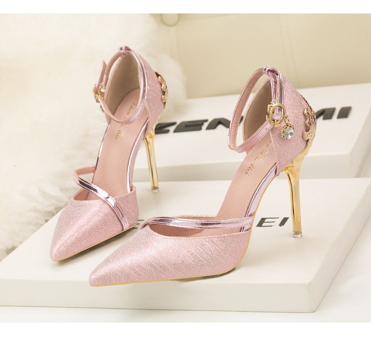 pink and silver shoes
