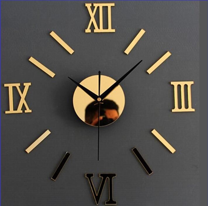 Roman Numeral Clock Clocks Modern Living Room Mute Creative Diy