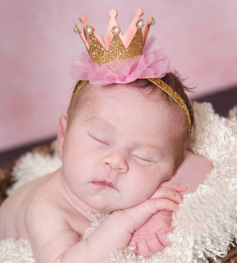 Floral Baby Girls Princess Headband Shiny Rhinestone Toddler Elastic Hair Band 