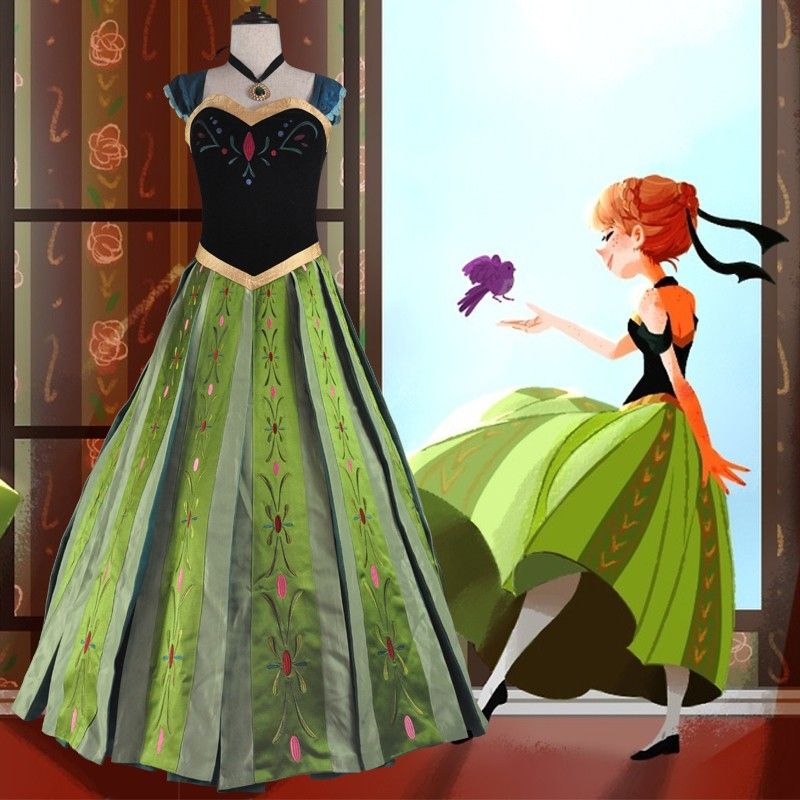 Compra Snow Queen Adulto Princesa Ana De Disfraces Mujeres Del Partido  Cosplay Del Traje De La Coronación De La Película De Halloween Vestido De  Anna Por Encargo Barato | Entrega Rápida Y