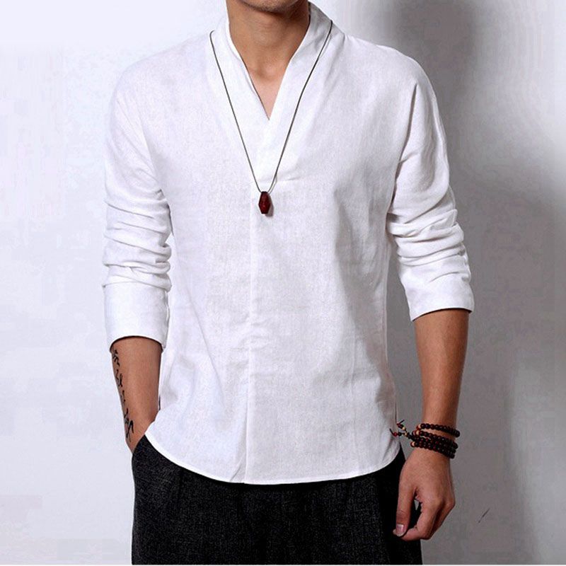 camisa social masculina linho