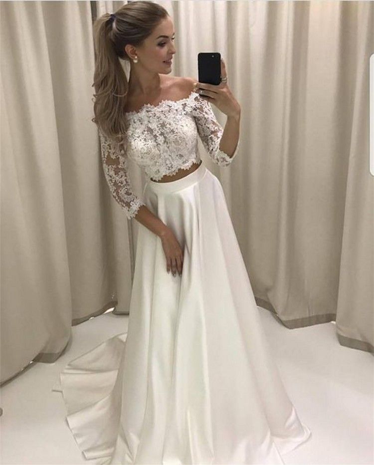el más nuevo comprar mejor muy agradable Compre Vestidos De Novia De Dos Piezas Off Shoulder 3/4 Manga ... el más nuevo comprar mejor muy agradable Compre Vestidos De Novia De Dos Piezas Off Shoulder 3/4 Manga ...